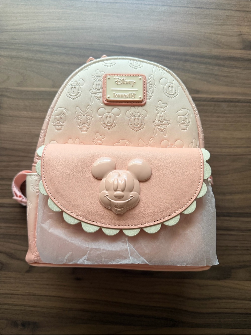 Loungefly Peach Pink Mickey Mouse Mini Backpack
